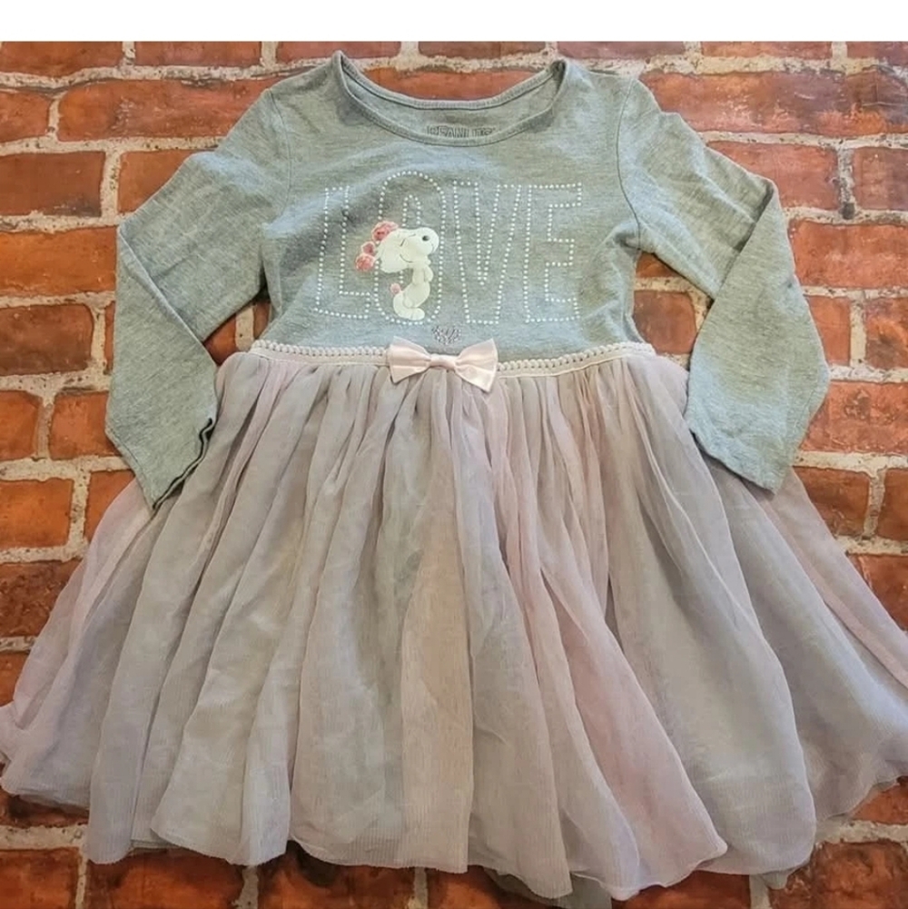 Peanuts Girls Tutu Dress Sz 3t Long Sleeve